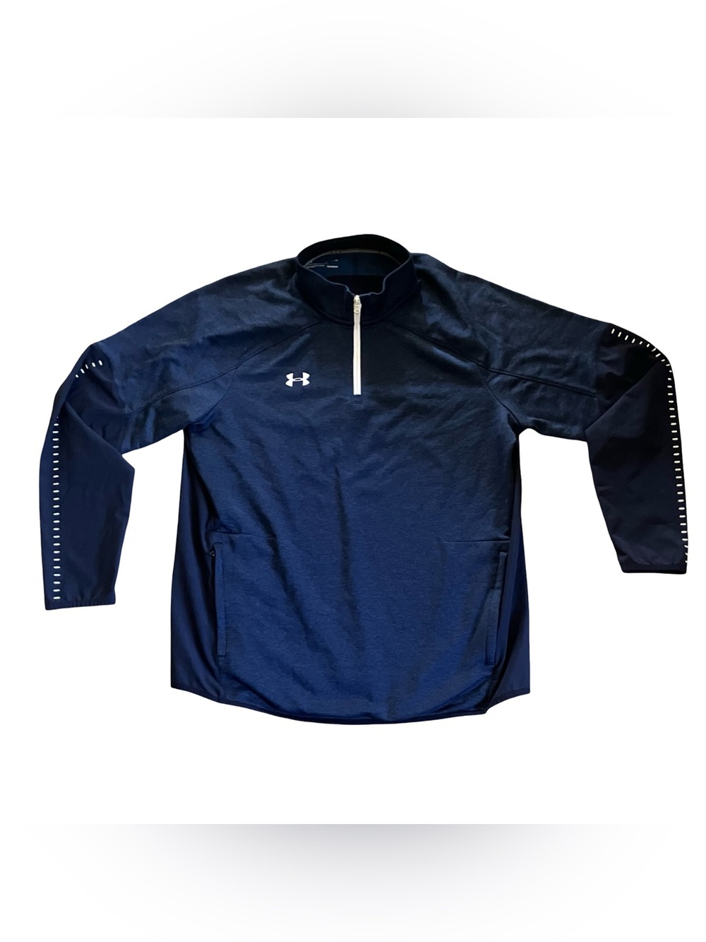 Under Armour 1/4 Zip Athletic Jacket XL Cold Gear Loose Qualifier Hybrid Blue